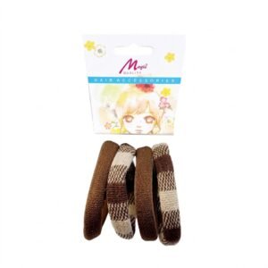 Murry Collection Brown Assorted Hair Pony Set 4pcs