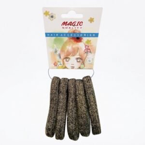 Black Glitter Hair Pony 5pc Set by Magic Quality