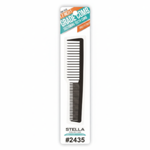 Stella, 7โณ Grade Comb with Sectioning Teeth, Black #2435