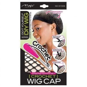 DIY Wig Cap Diamond Shaped Net Crochet Style Black #DIY008
