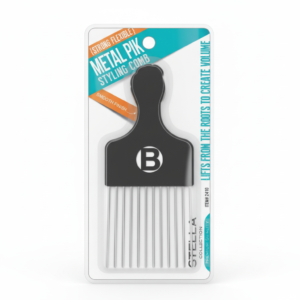 Stella Collection Metal Pik Styling Comb Smooth Finish Durable Flexible Comb for Effortless Hair Volume and Styling #2410