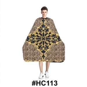 Elegant Barber Cape with Black, Gold & Brown #HC113