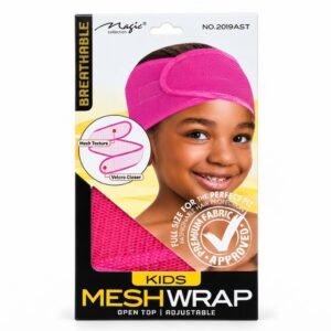Magic Collection Kids Mesh Wrap Adjustable Hair Cap in Pink