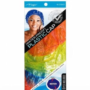 Magic Collection waterproof shower caps in assorted colors.