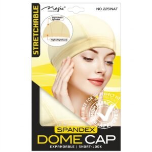 Magic Collection Ladies Spandex Dome Cap in Natural for hair protection