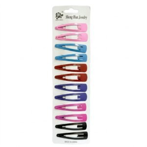 Assorted hair snap clips on card for styling