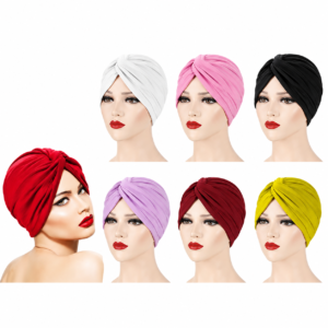 Vibrant mix of hair turbans in various colors for stylish hair care