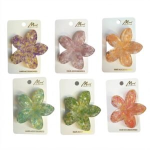 Multi-colour flower shape hair clamp for women
