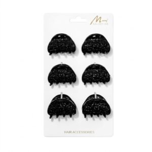 Murry Collection Small Black Jawa Clips in a pack of six