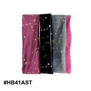 Murry Collection Velvet Head Band in mixed colours with gold star design