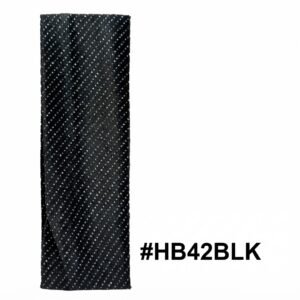 Black velvet head band with silver line detail