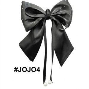 Fancy Jojo Hair Clip in Black with Stone Accents