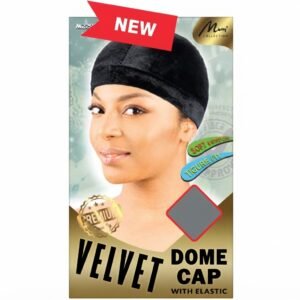 Murry Velvet Dome Cap in Black with Elastic Fit for Women