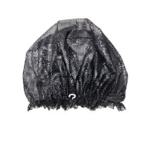 Adjustable Drawstring Mesh Hair Net Cap Black #CAPH
