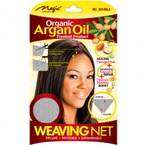 Organic Argan Oil Treated Weaving Net Deluxe Expandable Black #3014BLA