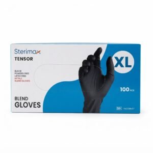Tensor Powder Free Nitrile Vinyl Blend Gloves XL Black #GLOXLBLK